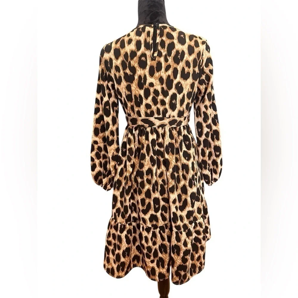 Shein Leopard Animal Print Dress Youth Girls size 11/12Y